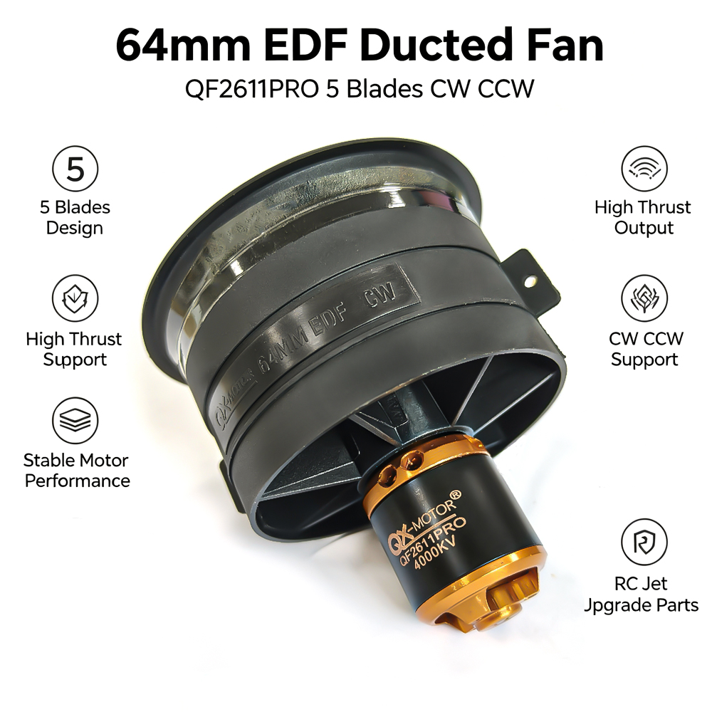 QX-MOTOR 64mm EDF 5-Blatt-Impe – Rc Helicopter Motor Bewertung und Preis